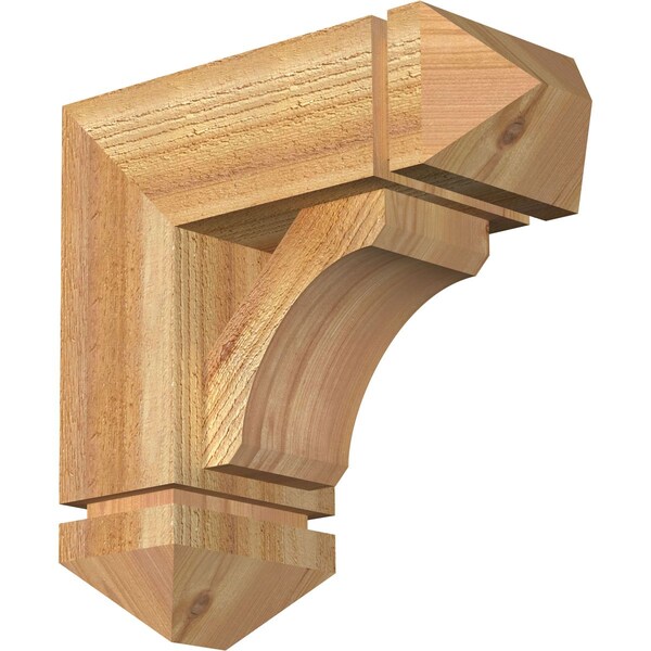 Ekena Millwork Legacy Arts and Crafts Rough Sawn Bracket w/ Offset Brace, Western Red Cedar, 6"W x 14"D x 14"H BKT0604X14X14LEC03RWR - main